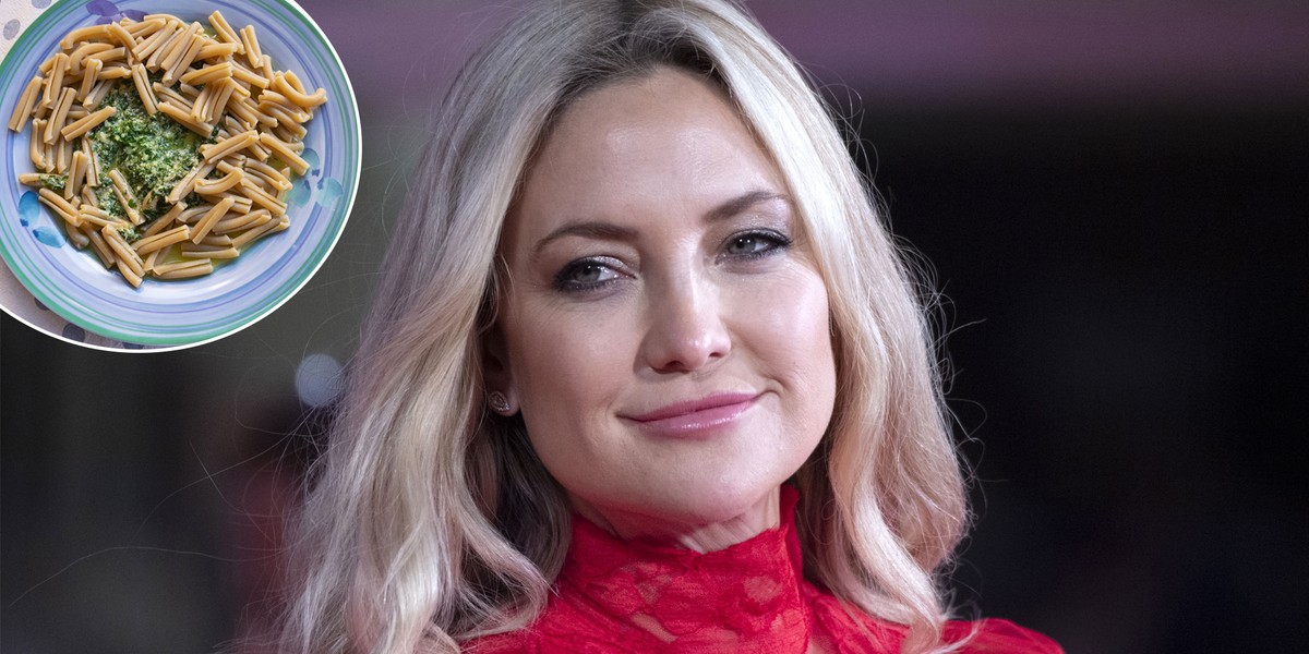 Kate Hudson uwielbia ten makaron pełnoziarnisty z bazyliowym pesto.