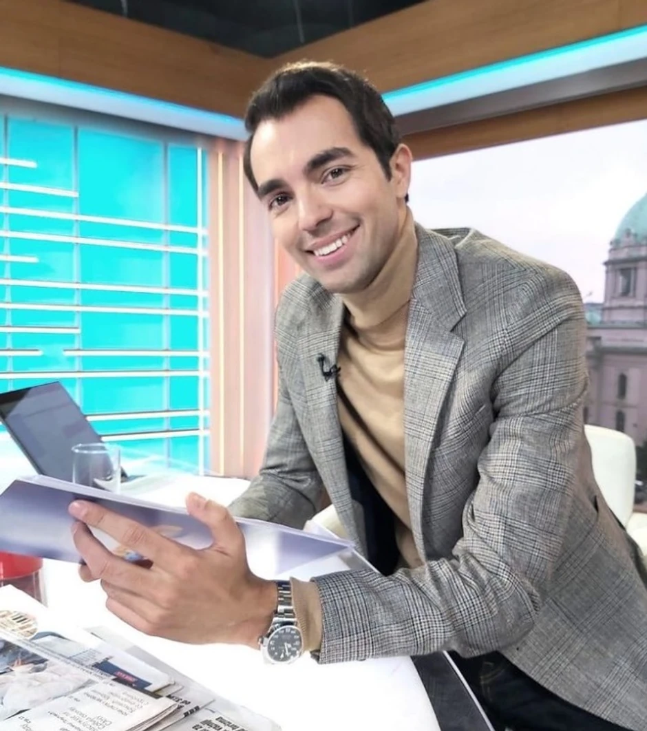 Filip Čukanović u pauzi vođenja Jutarnjeg programa