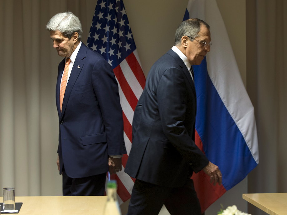 US Secretary of State John Kerry and Russian Foreign Minister Sergey Lavrov in Zurich on January 20 for a meeting about Syria.