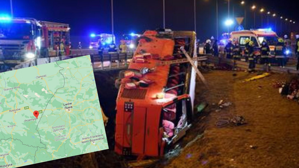 Tragiczny wypadek autokaru na autostradzie A4 pod Przemyślem