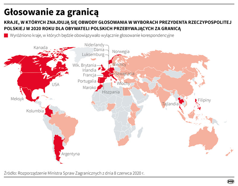 W jakich krajach za granicą będzie można zagłosować w wyborach prezydenckich w Polsce?