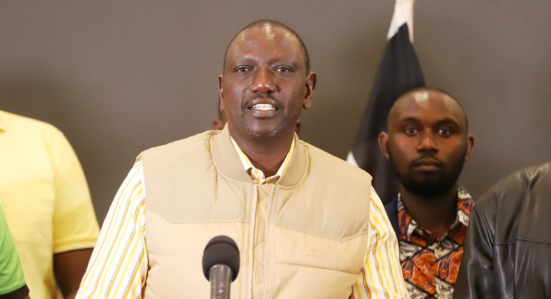 Deputy President William Ruto during a recent Kenya Kwanza press address