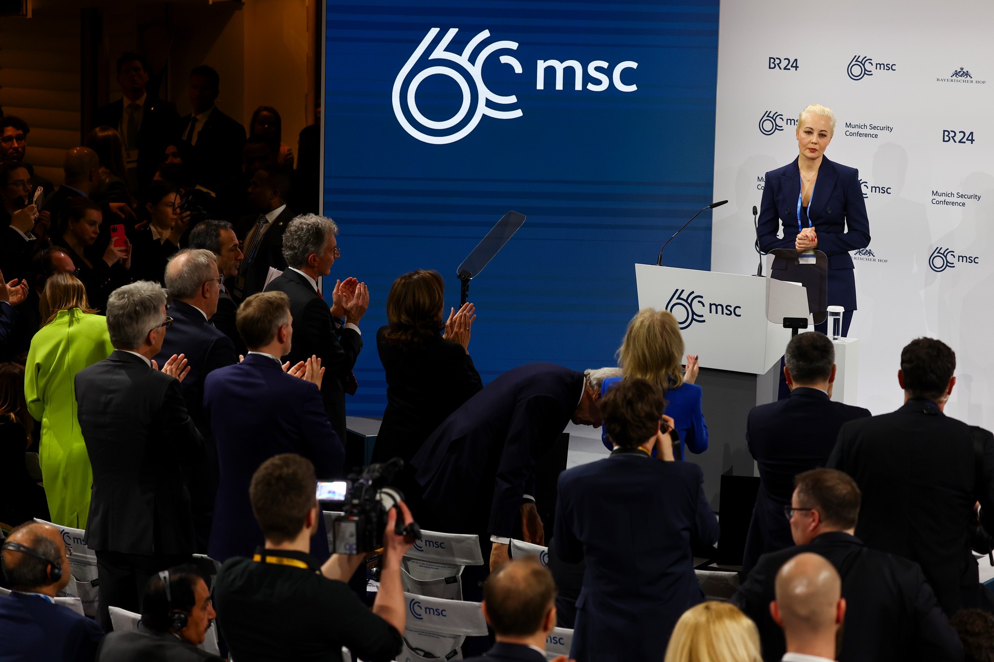 Julija Navaľná na Mníchovskej bezpečnostnej konferencii v piatok 16. februára 2024.