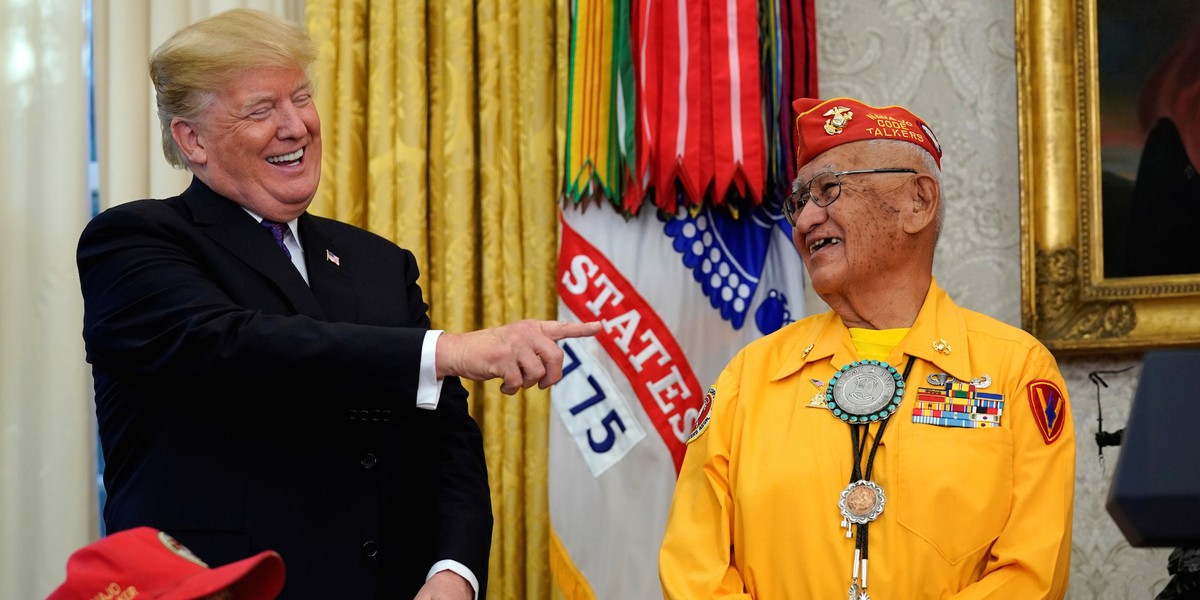 Trump calls Elizabeth Warren 'Pocahontas' at White House event honoring Native American code talkers