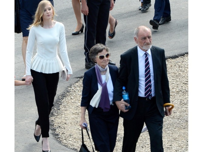 Kinga Duda z dziadkami: Janiną Milewską-Dudą i Janem Duda