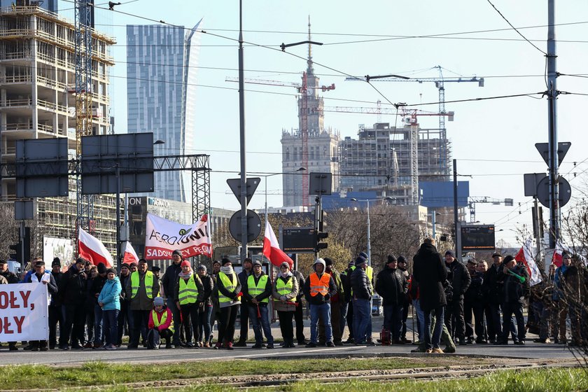 Protest rolników z AGROunii w Warszawie. Utrudnienia w ruchu