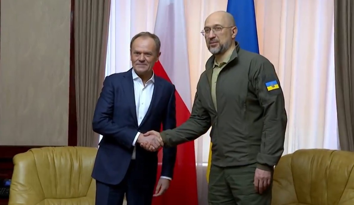 Donald Tusk i Denys Szmyhal