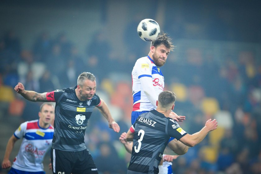 Pilka nozna. Fortuna I liga. Podbeskidzie Bielsko-Biala - Chojniczanka Chojnice. 20.10.2018