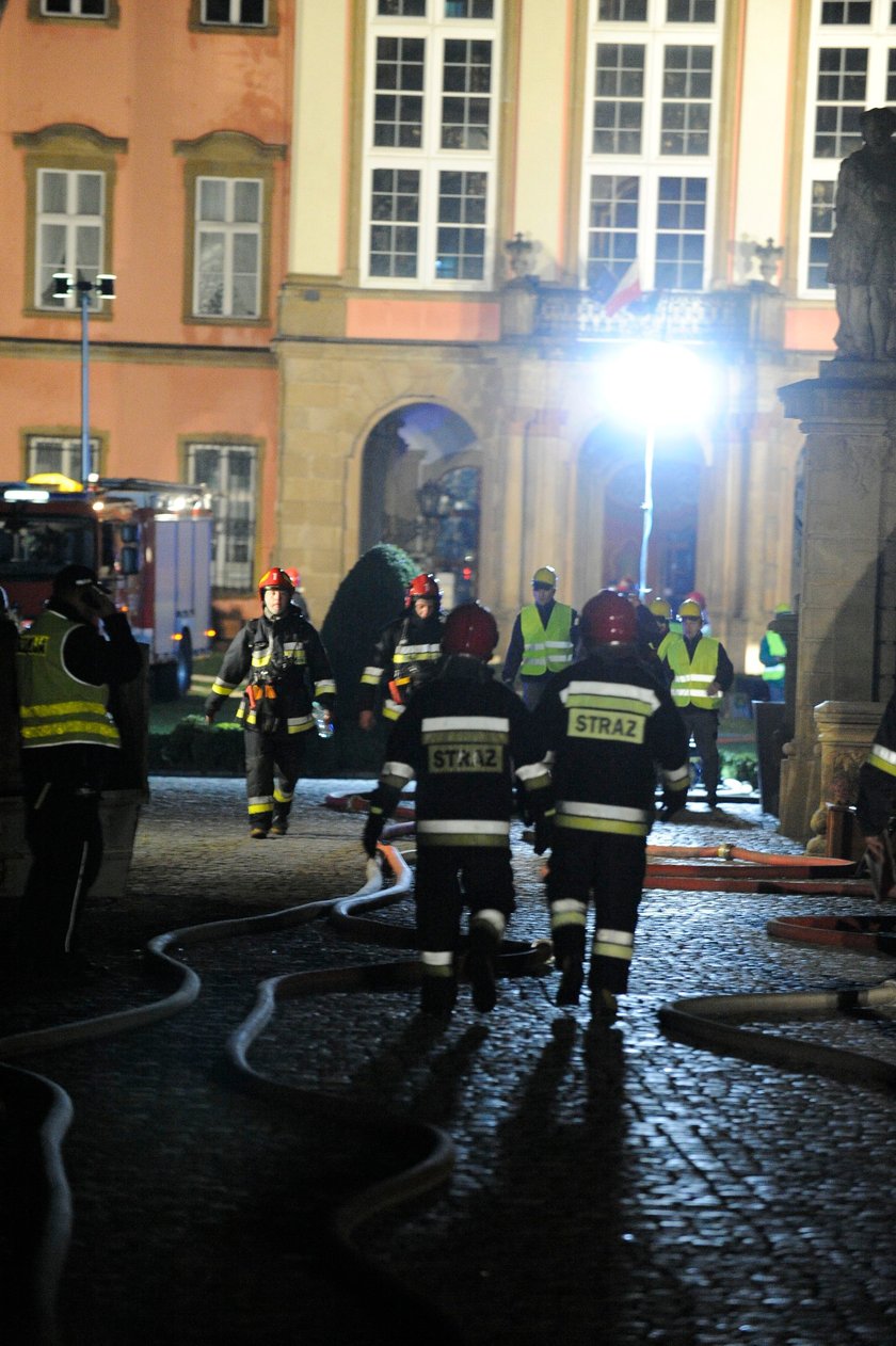 Pożar na zamku Książ w Wałbrzychu