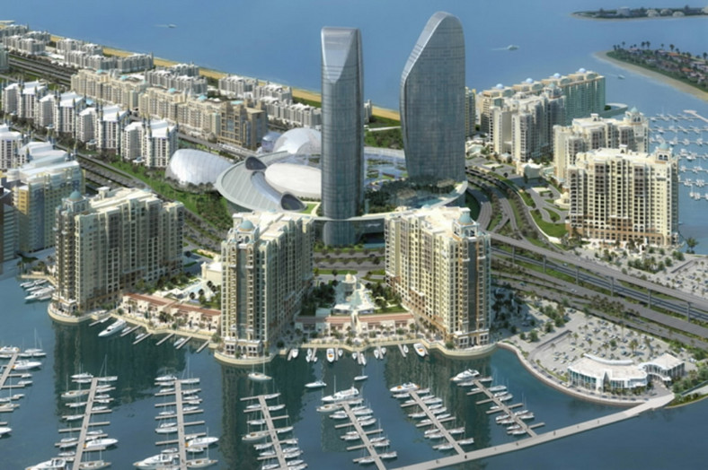Marina na Palm Island (Palmowej Wyspie) wybudowanej przez dewelopera Nakheel, który wchodzi w skład holdimgu Dubai World. Rząd Dubaju oświadczył, ze nie gwarantuje długów holdingu. Fot. Bloomberg