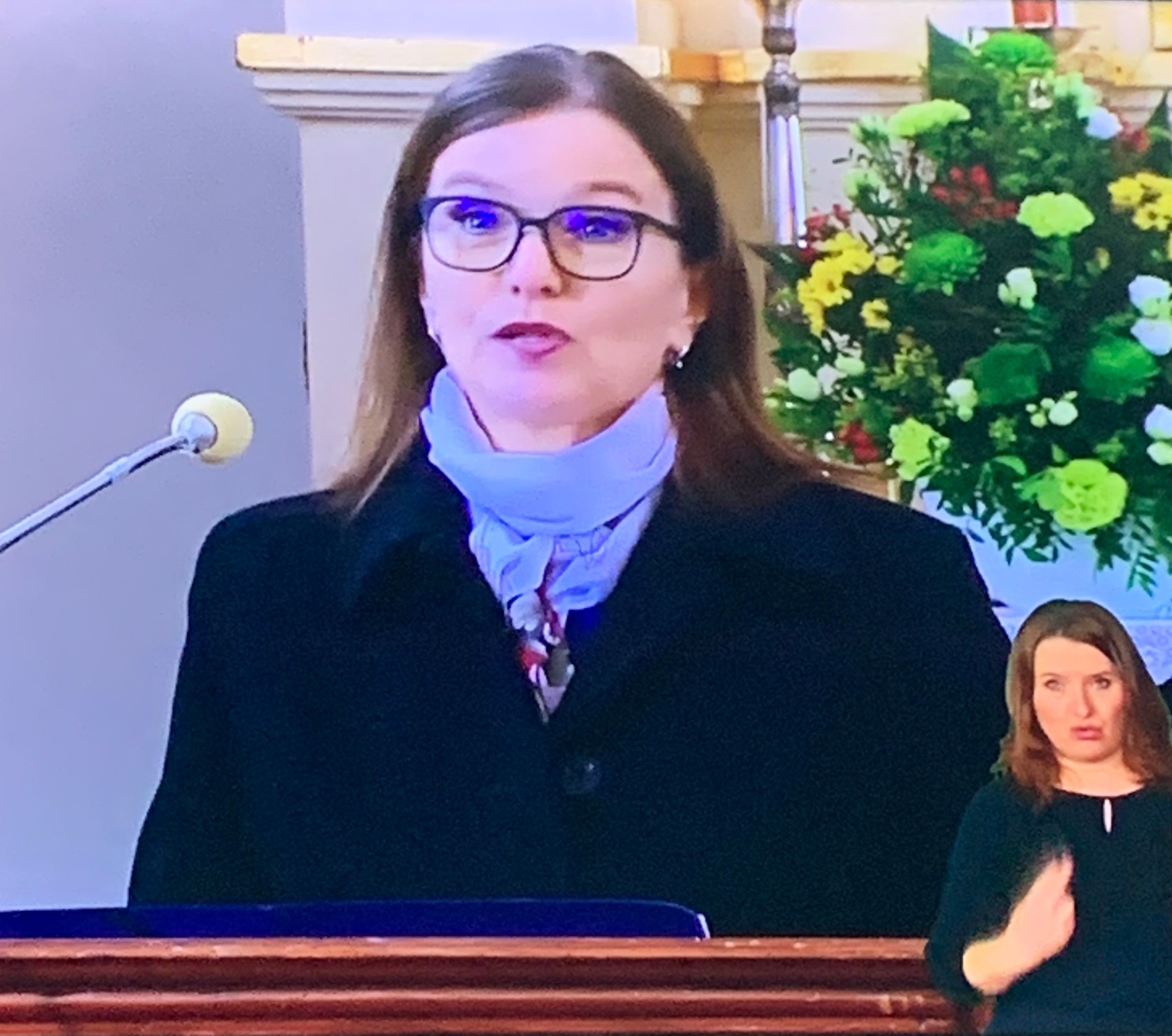 Renáta Vinczeová v kázni na bohoslužbe.