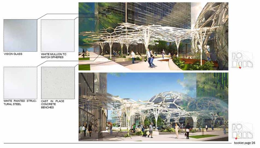 Projekt siedziby Amazona jest jednak najbardziej spektakularny ze wszystkich wymienionych. Gdy kompleks trzech kulistych budynków i wieżowiec zostaną oddane do użytku, firma będzie mieć do dyspozycji niemal 1 mln metrów sześciennych powierzchni biurowej, czyli około 15 proc. całkowitej powierzchni biurowej oferowanej w Seattle. Dzięki temu, w ciągu najbliższej dekady Amazon będzie mógł podwoić liczbę swoich pracowników w Seatlle do 50 tys. osób. źródło: seattle.gov