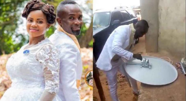 Man leaves bride and guests at wedding venue to fix DSTV for special client (video)