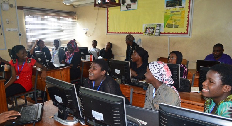 Students surfing the Internet