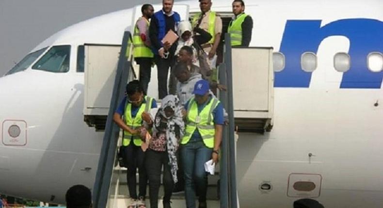 Some Libyan deportees at the Murtala Mohammed International Airport