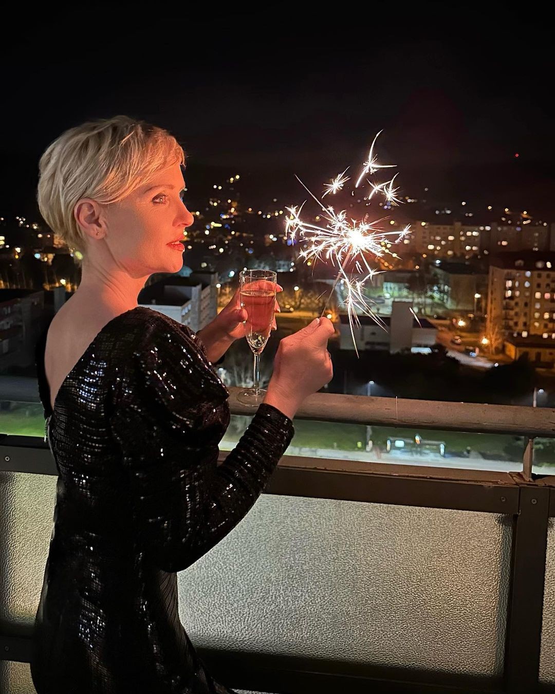 Kvetka Hotváthová na Silvestra. 