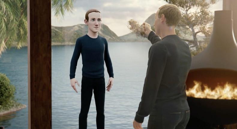 Mark Zuckerberg displaying his metaverse avatar.Facebook