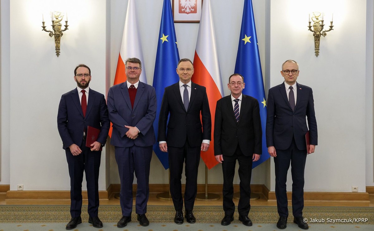 Mariusz Kamiński i Maciej Wąsik w Pałacu Prezydenckim