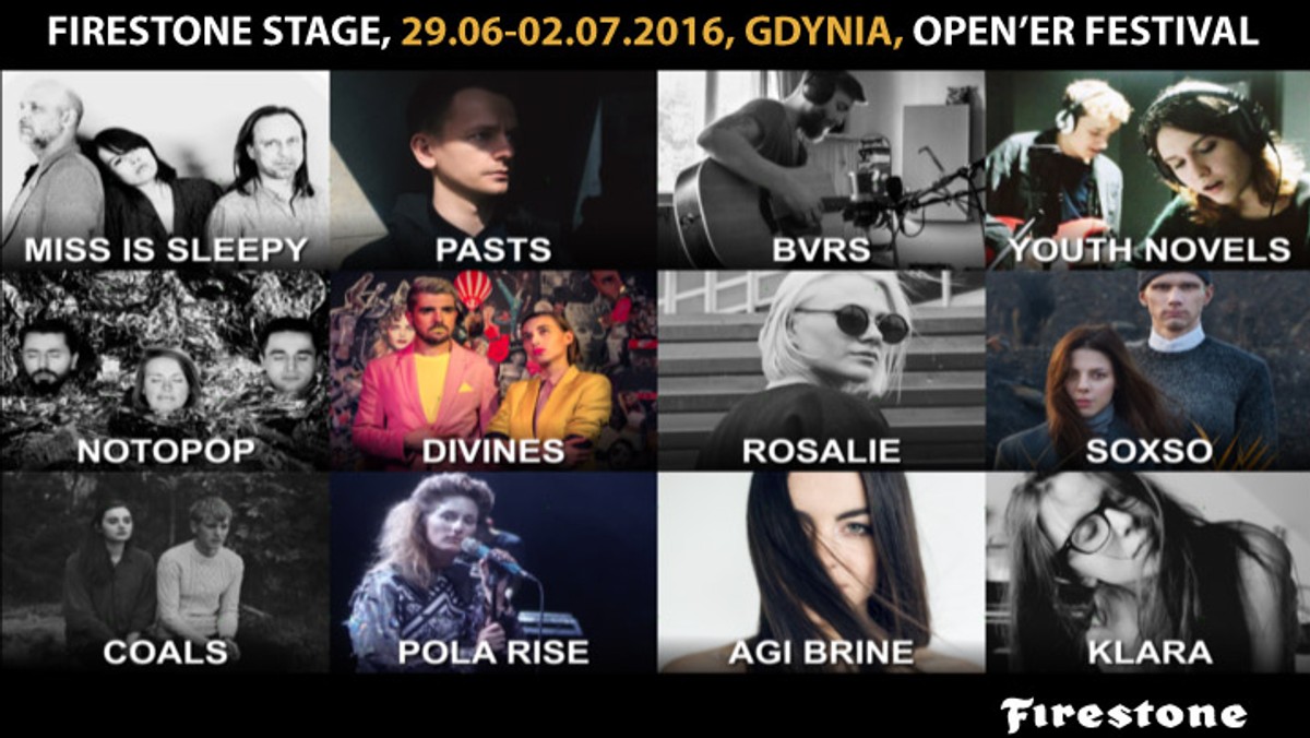 Open'er Festival 2016: na terenie imprezy w Gdyni stanie scena Firestone Stage. To właśnie tam będziemy mogli podziwiać koncerty dwunastu polskich debiutantów. W dniach 29 czerwca - 2 lipca na Firestone Stage Open'er Festival 2016 wystąpią między innymi: Coals, Soxso, BVRS i inni.