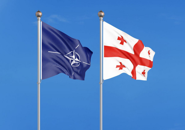 Flagi NATO i Gruzji