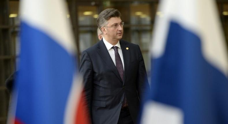 Croatia's conservative Prime Minister Andrej Plenkovic, seen in March 2017, is a 47-year-old former diplomat who came to power in October 2016