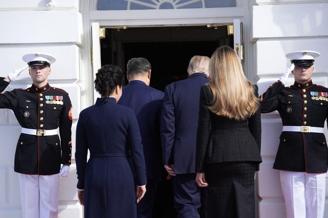 Zvanični prijem u Beloj kući: Prva dama i predsednik SAD. Melanija Tramp i Donald Tramp. sa predsednikom i prvom damom Kine, Si Đinpingom i Peng Lijuan