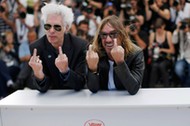 Director Jim Jarmusch and singer Iggy Pop pose during a photocall for the film Gimme Danger out of