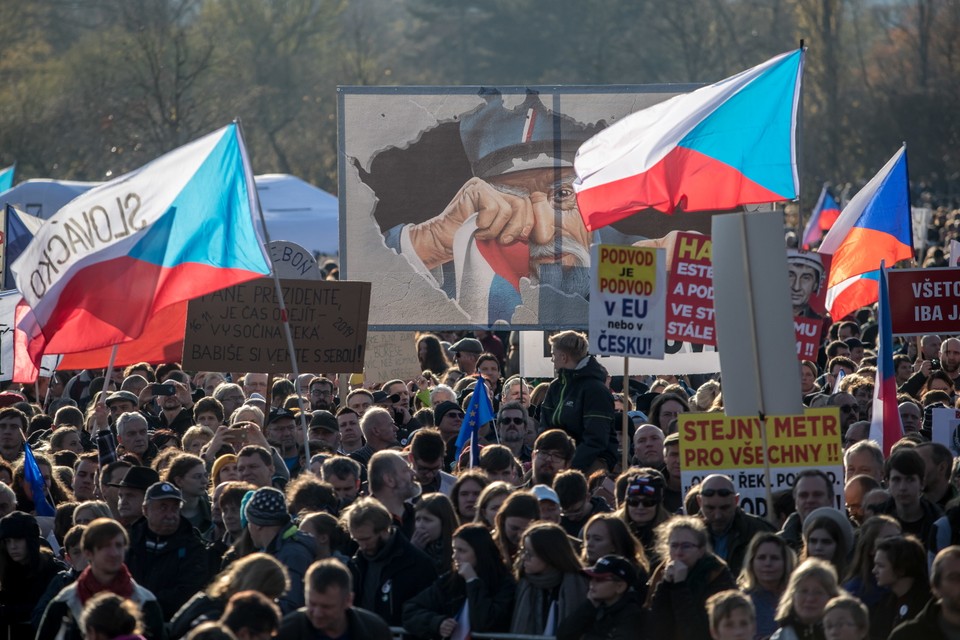 Protest antyrządowy w Pradze