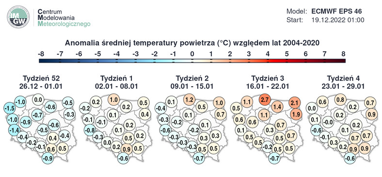 Styczeń w Polsce może nie przynieść dłuższych fal zimnego powietrza, jakie mieliśmy w grudniu