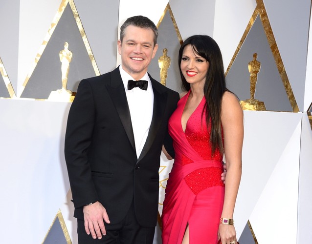 Matt Damon i Luciana Barroso na Oscarach