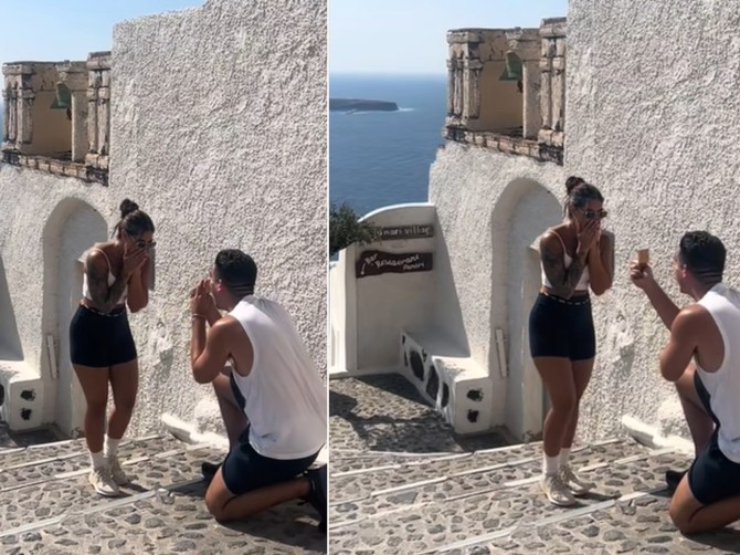 Dečko ju je zaprosio na Santoriniju: Kad je pogledala snimak njenom očaju nije bilo kraja