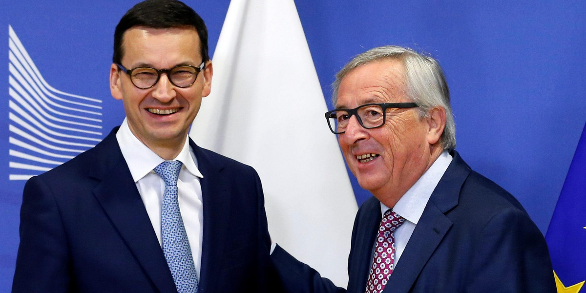 Mateusz Morawiecki i Jean-Claude Juncker