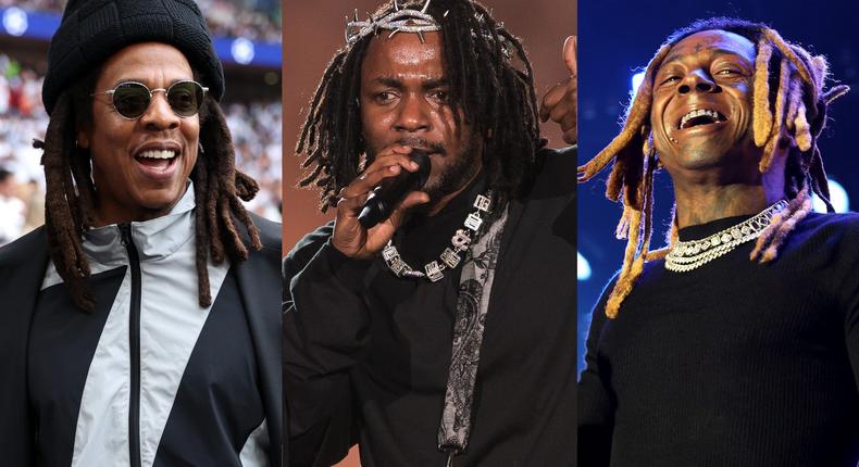 Jay-Z, Kendrick Lamar, and Lil Wayne.Alex Livesey/Danehouse/Jason Koerner/Kayla Oaddams/Getty Images