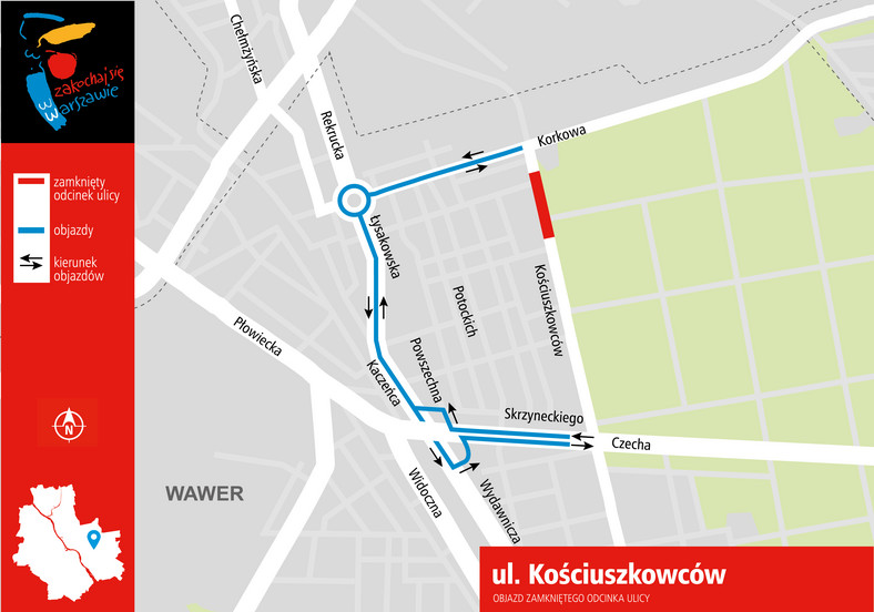 Frezowanie ul Kościuszkowców - organizacja ruchu