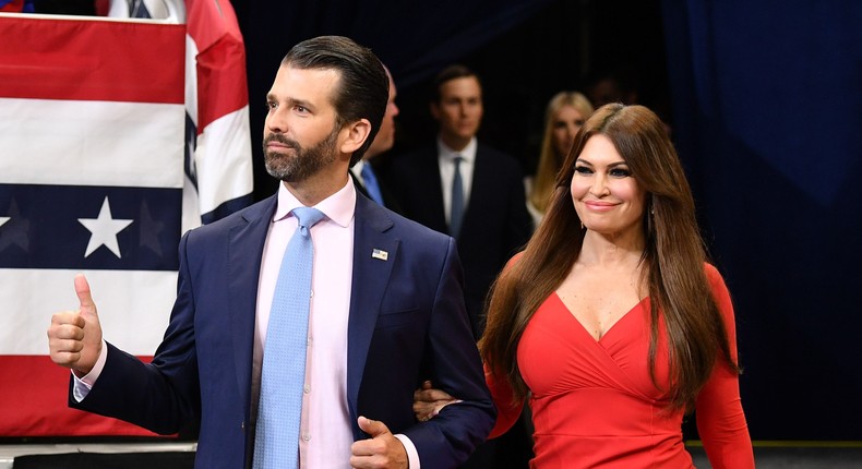 Kimberly Guilfoyle and Donald Trump Jr. attend a rally for President Donald Trump in June 2019.Mandel Ngan/Getty Images