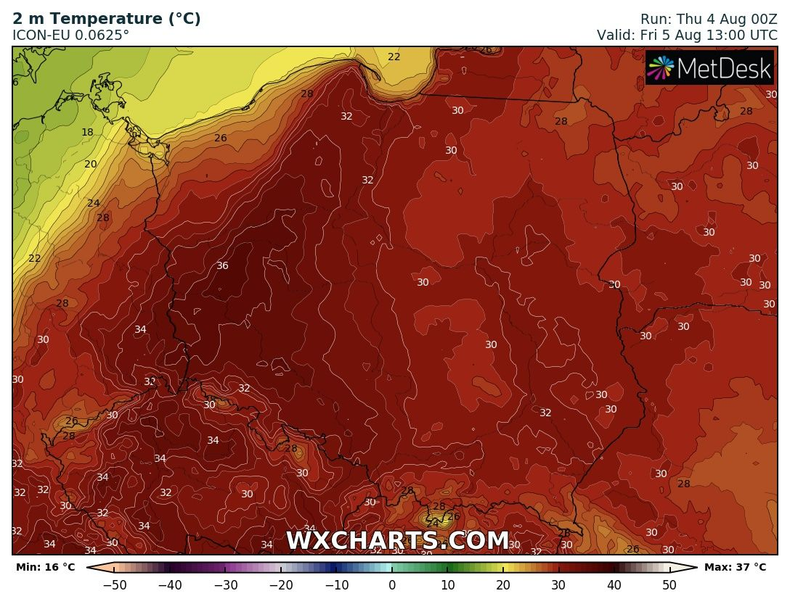 Upały nie ustąpią. Znów może być 35-36 st. C