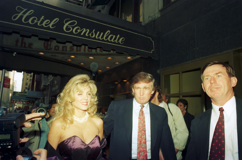 Marla Maples i Donald Trump na Manhattanie, 1980 r.