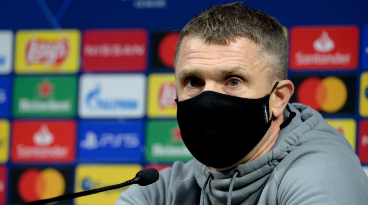 Szerhij Rebrov vezetőedző szerint a Ferencváros számára egy ajándék a Juventus elleni meccs / Fotó: MTI/Koszticsák Szilárd