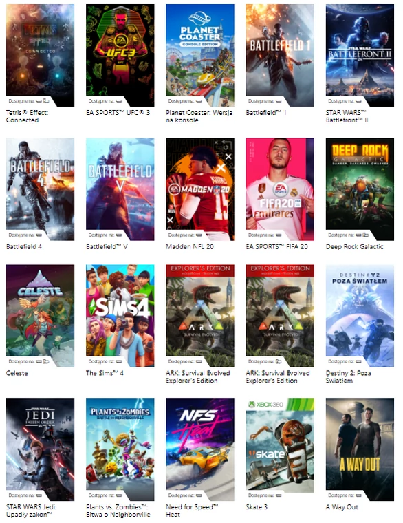 W katalogu Xbox Game Pass znajdziemy mnóstwo tytułów - w tym także gry z EA Play