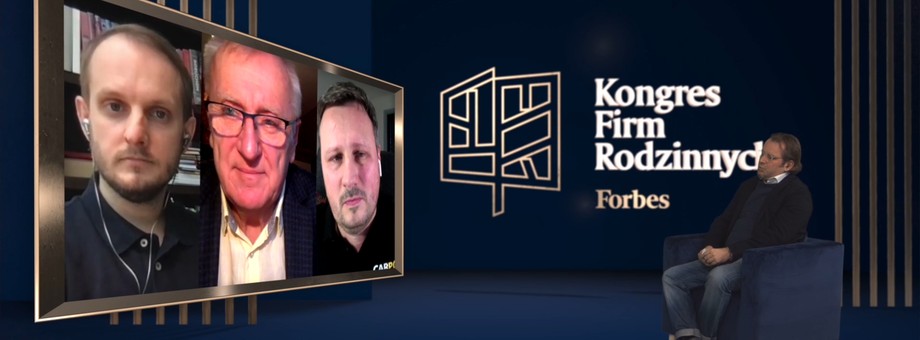 Jacek Ptaszek (JMP Flowers), Adam Rozwadowski (CM Enel–Med, założyciel FBN Poland) i Adam Zalaszewski (Carport) rozmawiali na temat sukcesji i kondycji firm rodzinnych w 2020 r.