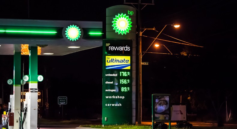 BP petrol station in Australia at nightAlexander Bogatyrev/SOPA Images/LightRocket via Getty Images