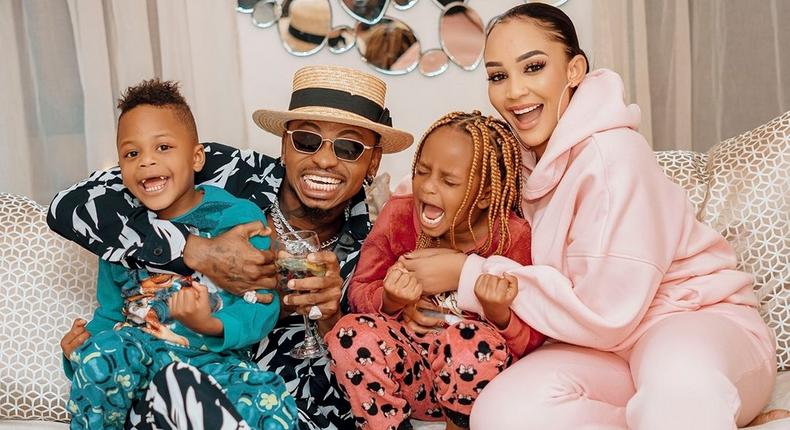 Zari Hassan, Diamond Platnumz and their Kids Tiffah and Nillan 