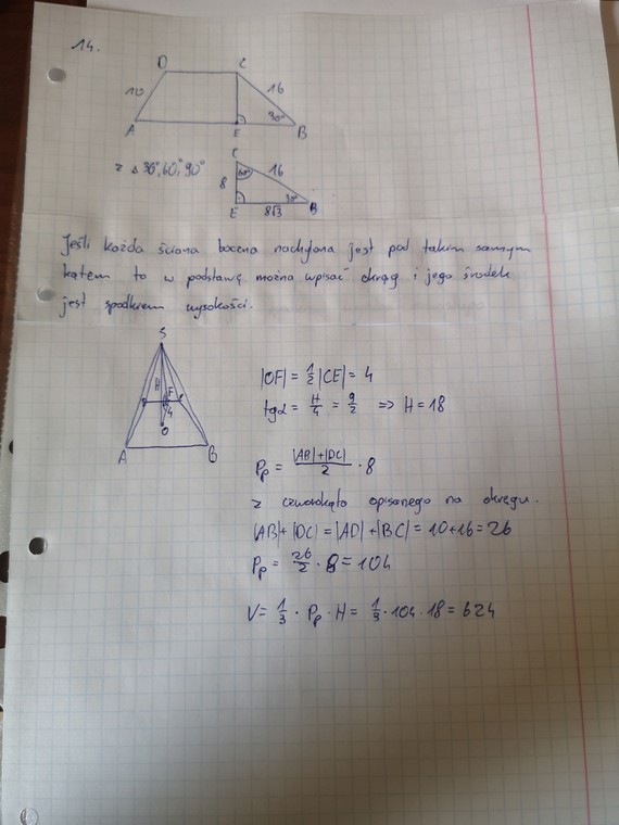 Zadanie 14. z matematyki rozszerzonej