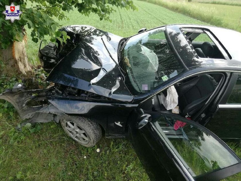 BMW rozbiło się o drzewo. Kierowca chciał ominąć ... antylopę