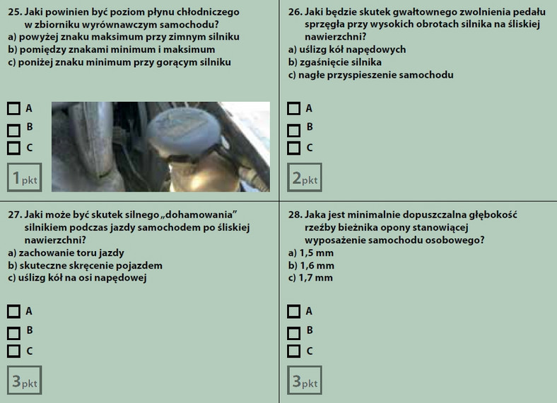 Egzamin teoretyczny na prawo jazdy - zestaw 4