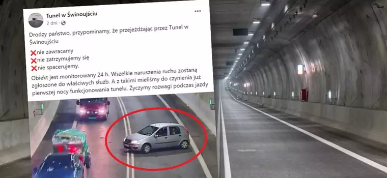 Kierowcy nie przejęli się kamerami. Niebezpieczne manewry w tunelu pod Świną [WIDEO]