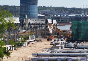 Pao kran na gradilištu kod Brankovog mosta