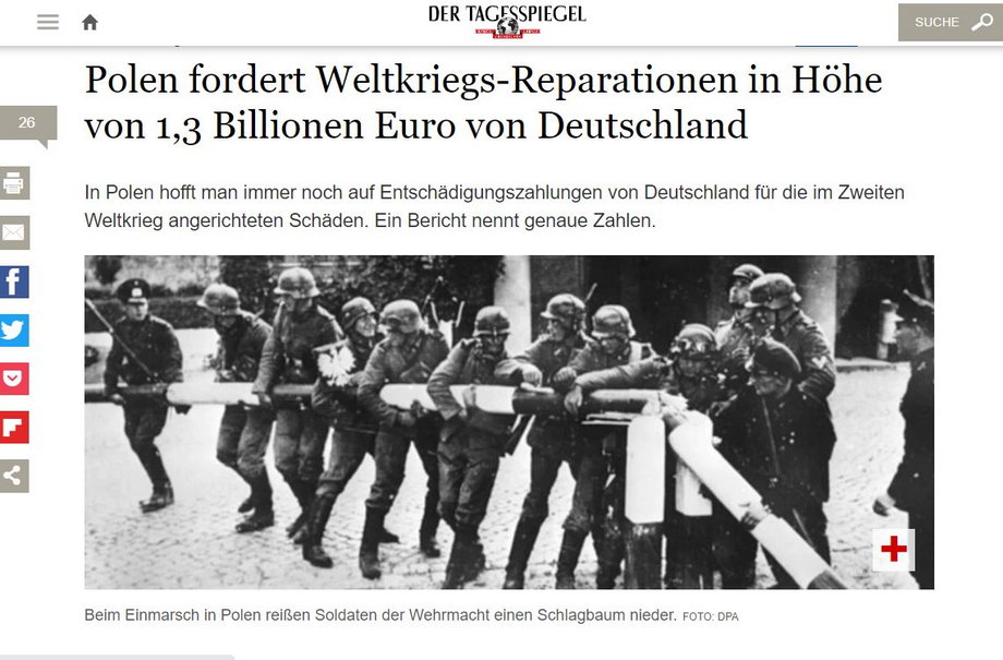 Artykuł z dziennika "Der Tagesspiegel"
