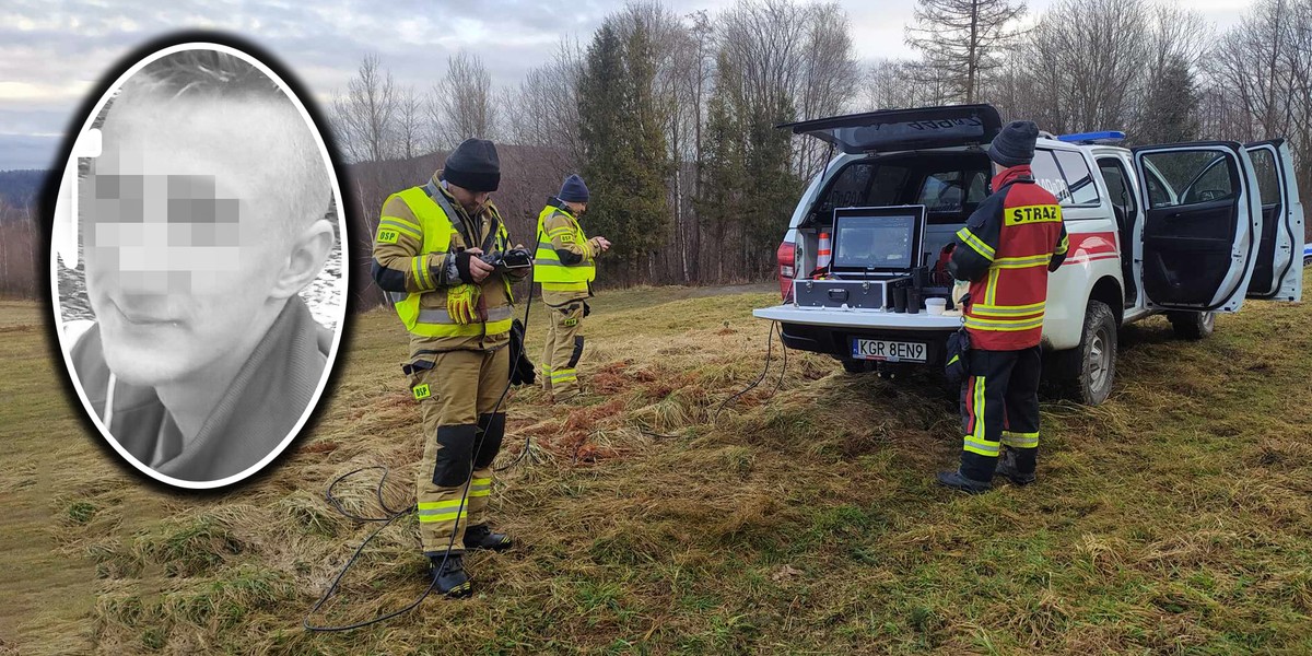 Strażacy do nocy szukali zaginionego Piotra za pomocą dronów