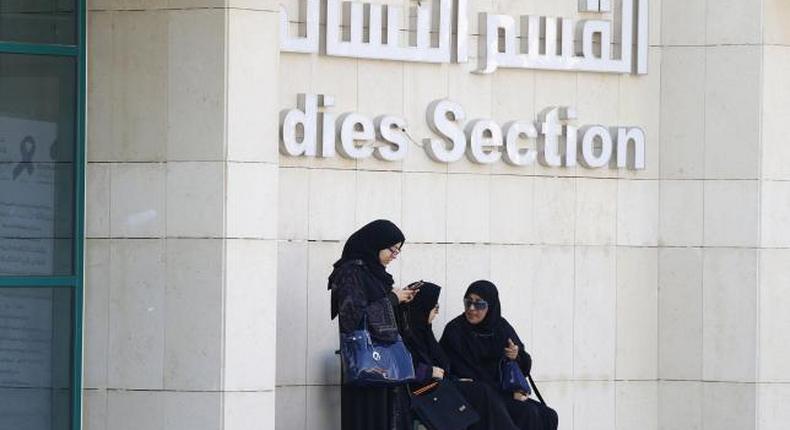 Women rest after casting their votes at a polling station during municipal elections, in Riyadh, Saudi Arabia December 12, 2015.